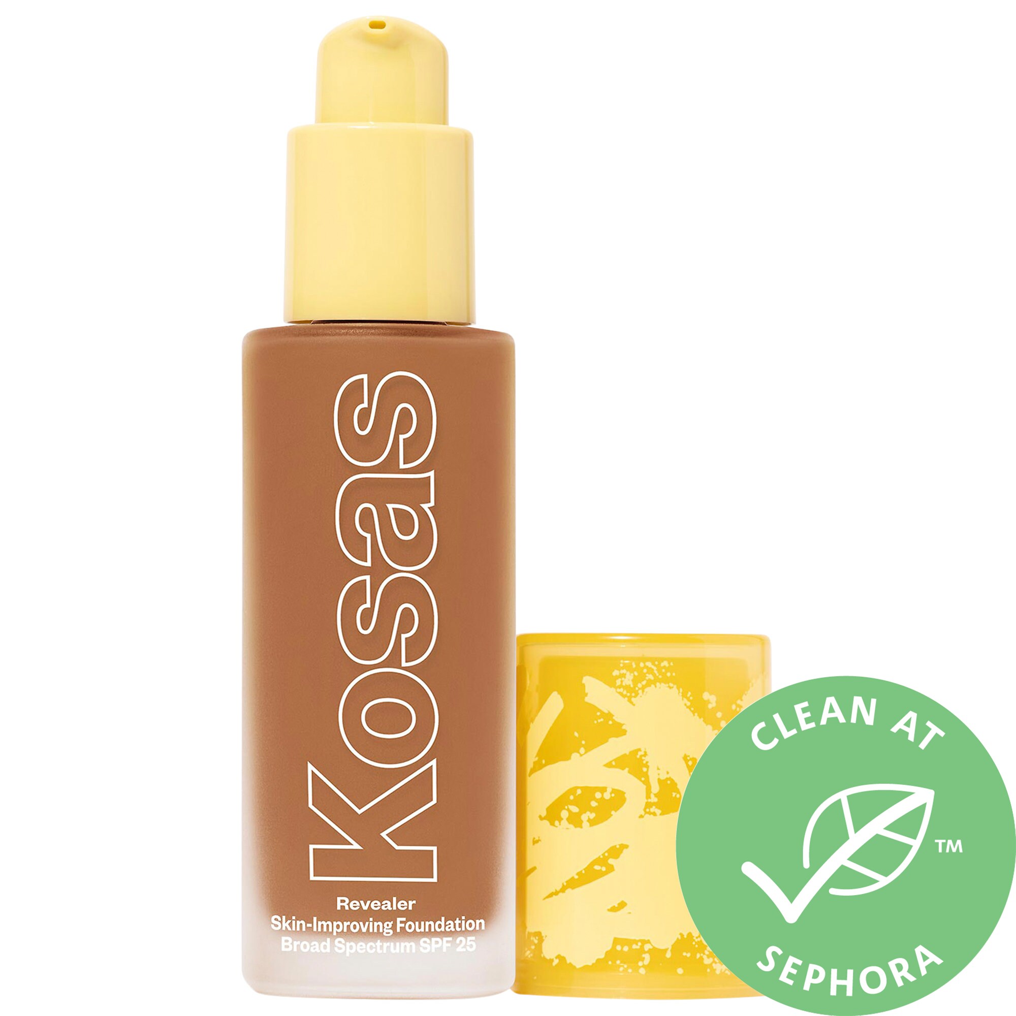 KOSAS REVEALER SKIN-IMPROVING FOUNDATION SPF 25 WITH HYALURONIC ACID AND NIACINAMIDE MEDIUM DEEP NEUTRAL W 